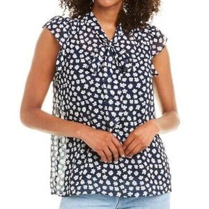 J. Crew Tie-Neck Blouse in Scattered Daisies